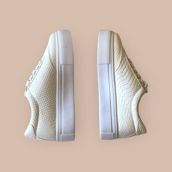 Nasty Gal Faux Croc Leather Platform Sneakers Size US 8/ UK 6 White - Picture 5 of 10